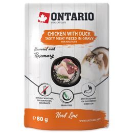 Kapsička ONTARIO Cat Herb - Chicken with Duck, Rice and Rosemary