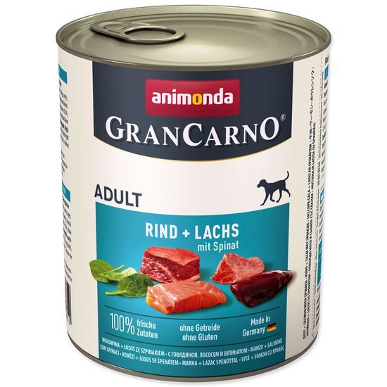 Konzerva ANIMONDA Gran Carno hovězí + losos + špenát