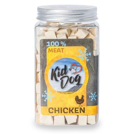 KIDDOG Super Premium 100% freeze dried CHICKEN CUBES - čisté kuřecí maso sušené mrazem 80 g