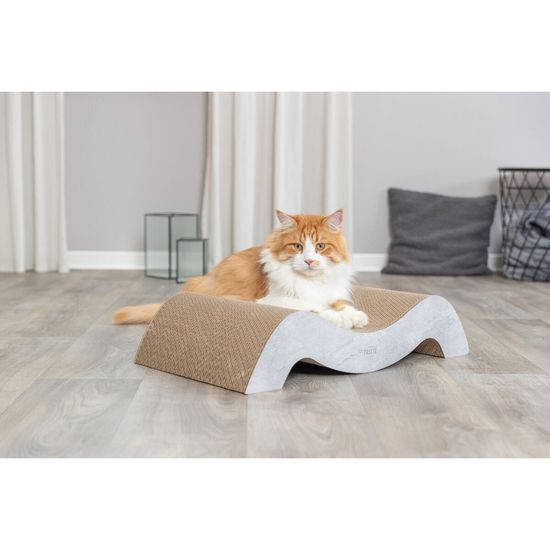 XXL škrabadlo dvojvlna, 64 × 14 × 37 cm, karton, šedá