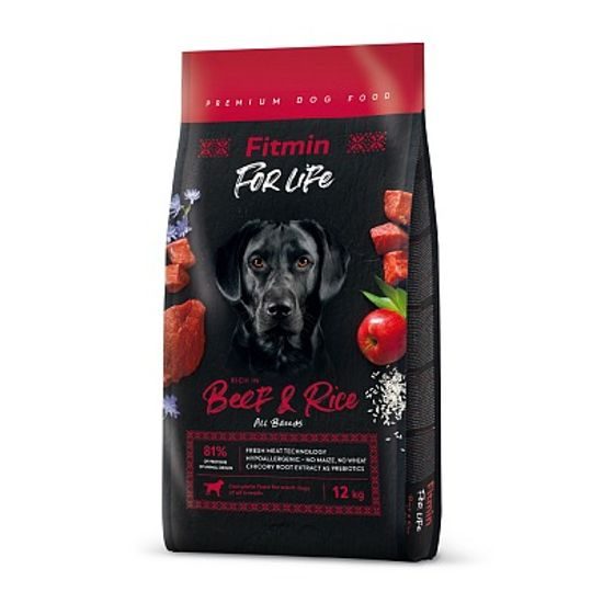 Fitmin For Life Beef & Rice kompletní krmivo pro psy 12 kg