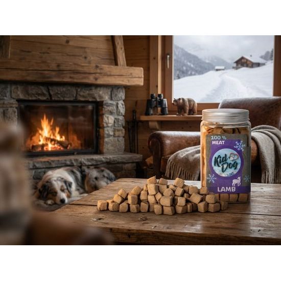 KIDDOG Super Premium 100% freeze dried LAMB CUBES - čisté jehněčí maso, sušené mrazem 105 g