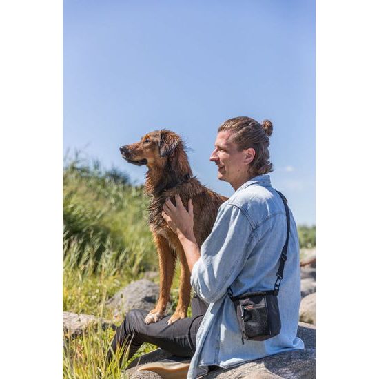 Sáček na pamlsky Multi Twist, ø 12 × 17 cm, černá/šedá