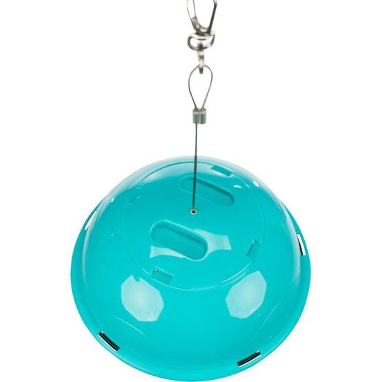 Závěsný míč na potravu napůl plastový/pletivo 16 cm