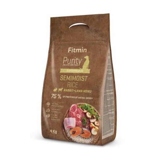 Fitmin kompletní krmivo pro psy Purity Rice Semimoist Rabbit&Lamb 4 kg
