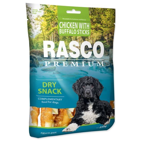 Pochoutka RASCO Premium tyčinky bůvolí obalené kuřecím masem