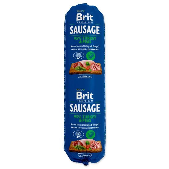 Salám BRIT Premium Dog Sausage Turkey & Peas