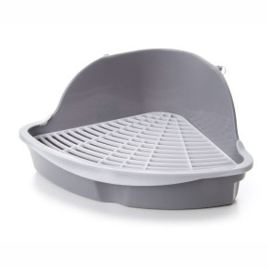 Velká plastová rohová toaleta, šedá