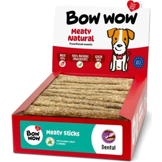 Bow wow Natural snack Masové tyčinky hovězí a kolagen 1500g dog