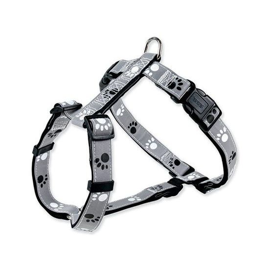 Postroj TRIXIE reflexní s packami černo-šedý S-M