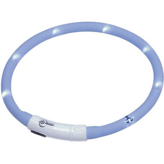 Nobby Led Puppy svítící kroužek silikon světle modrá 45cm