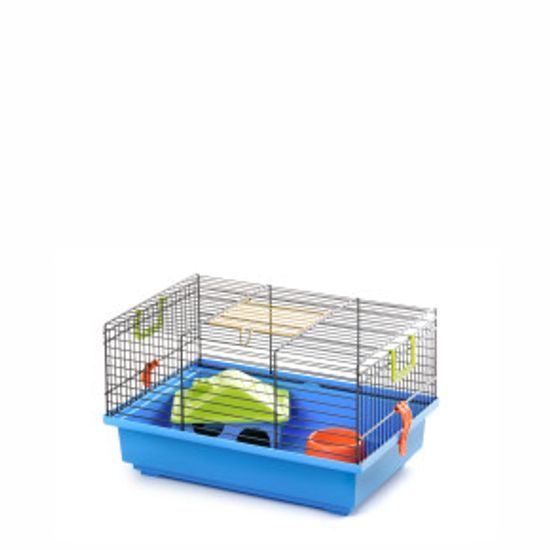 Teddy s výbavou, klec pro hlodavce