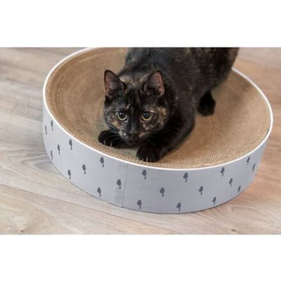 LILLY kulatý škrabací pelech s katnipem, ø 45 × 10 cm, karton, lila