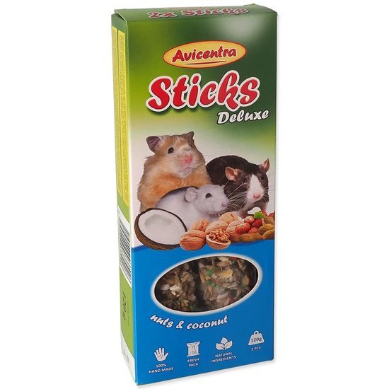Tyčinky AVICENTRA ořechové pro malé hlodavce
