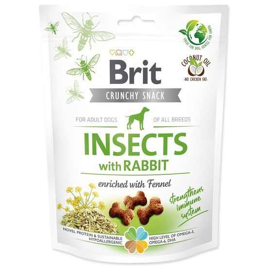 Brit Care Dog Crunchy Cracker. Insects with Rabbit enriched with Fennel, 200 g