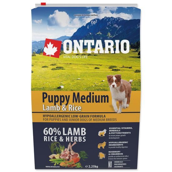 ONTARIO Puppy Medium Lamb & Rice