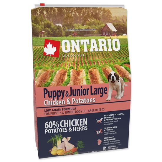 ONTARIO Puppy & Junior Large Chicken & Potatoes & Herbs