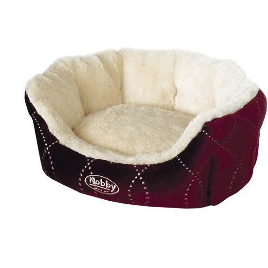 Nobby Ceno plyšový pelíšek vínový 45x40x19cm