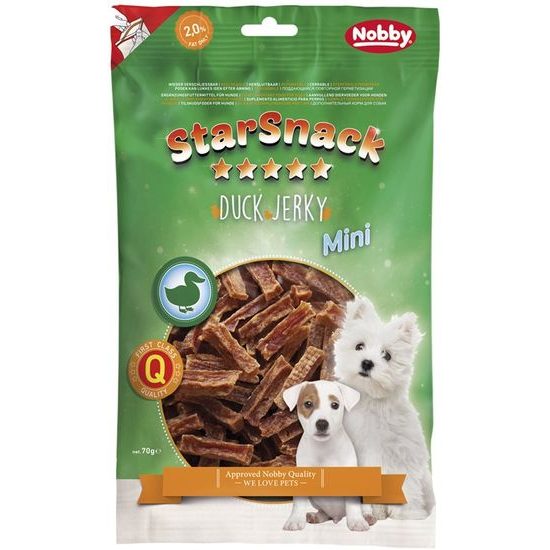 Nobby StarSnack Mini Jerky pamlsek kachní plátky 70g