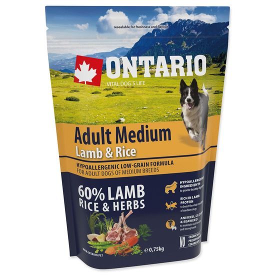 ONTARIO Dog Adult Medium Lamb & Rice
