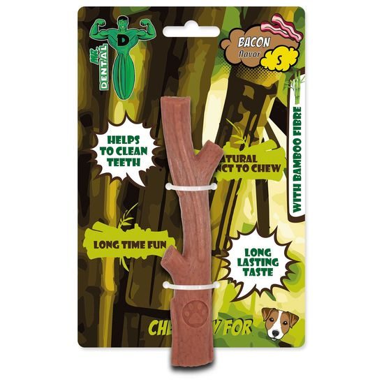 Hračka Mr.DENTAL žvýkací bambone klacek slanina S