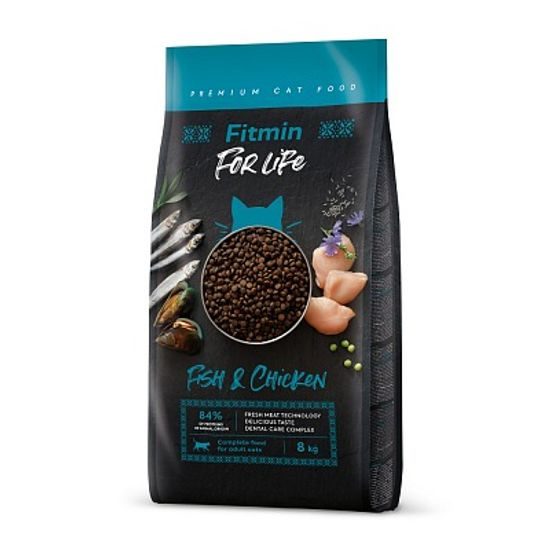 Fitmin For Life Adult Fish and Chicken kompletní krmivo pro kočky 8 kg