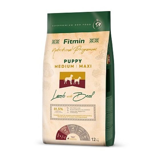 Fitmin Medium Maxi Puppy Lamb With Beef kompletní krmivo pro štěňata 12 kg