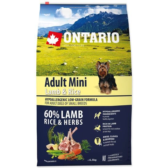 ONTARIO Dog Adult Mini Lamb & Rice