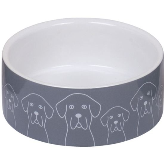 Nobby keramická miska DOGS šedo-bílá 12,0 x 4,5 cm / 0,25 l