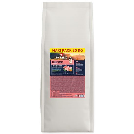 Krmivo Ontario Puppy & Junior Large Chicken & Sweet Potatoes 20kg