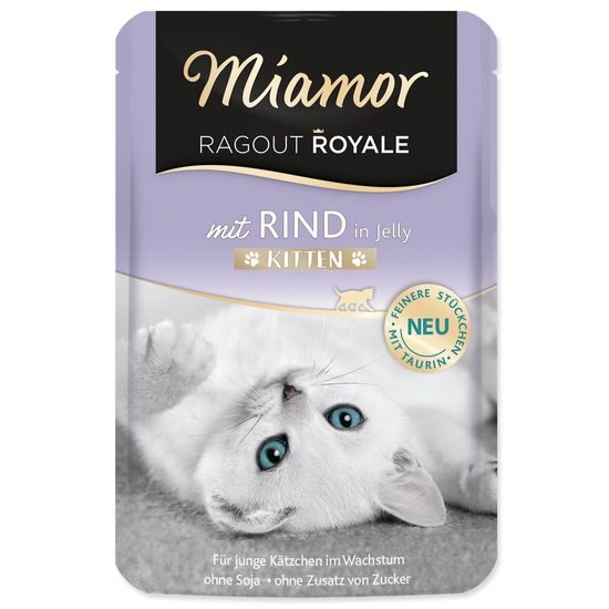 Kapsička MIAMOR Ragout Royale Kitten hovězí v želé