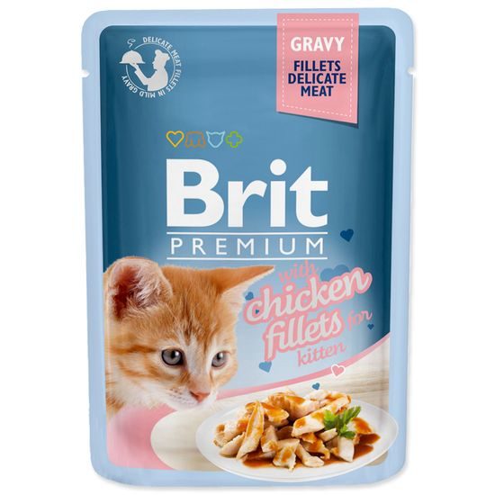 Kapsička BRIT Premium Cat Delicate Fillets in Gravy with Chicken for Kitten