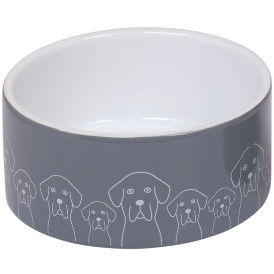 Nobby keramická miska DOGS šedo-bílá 18,0 x 7,0 cm / 1,10 l