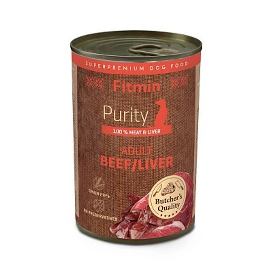 Fitmin Purity Konzerva hovězí s játry pro psy 400 g