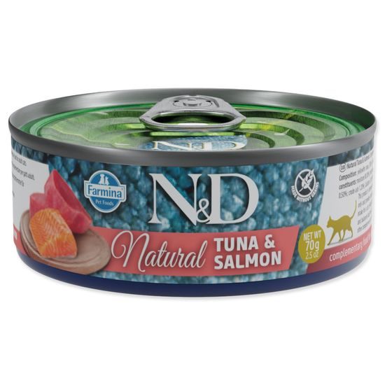KONZERVA N&D CAT NATURAL TUNA & SALMON 70 GR