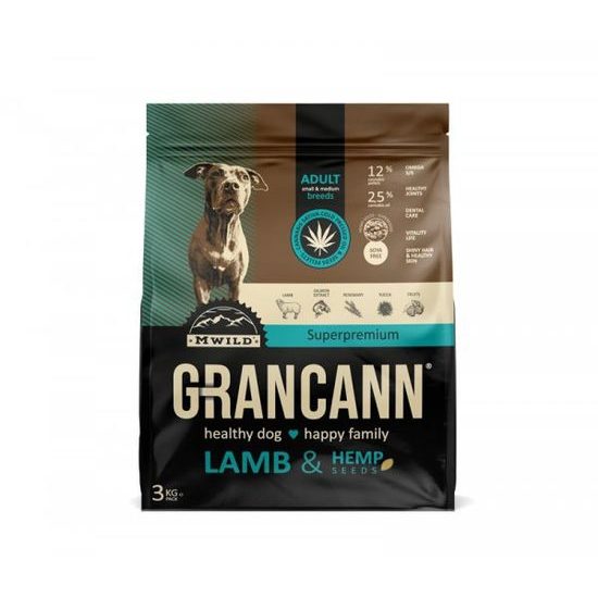 Grancann Lamb & Hemp seeds Adult small & medium breeds - 3 kg