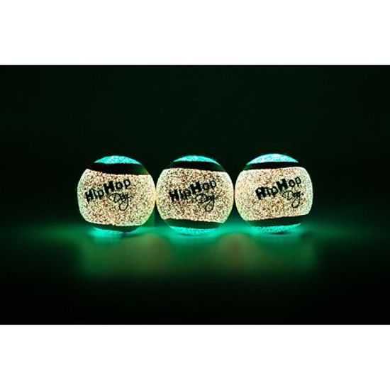 Neonový ve tmě svítící míč pískací 5 cm