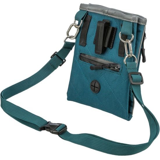 TWIN, taštička na pamlsky, 15 x 18 x 2,5 cm, bavlna/polyester, petrolejová