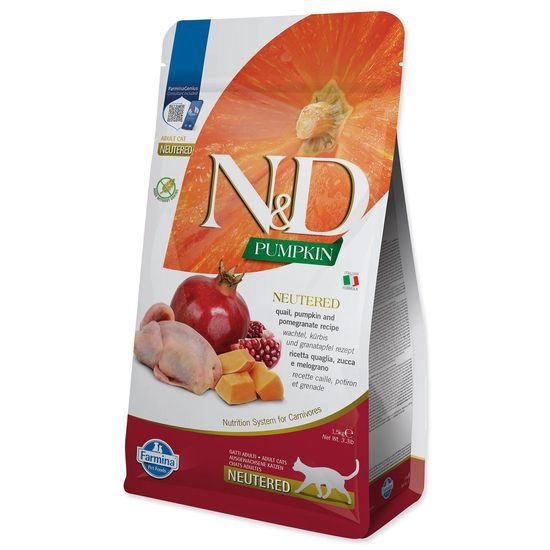 KRMIVO N&D CAT PUMPKIN NEUTERED QUAIL & POMEGRANATE 1,5 KG