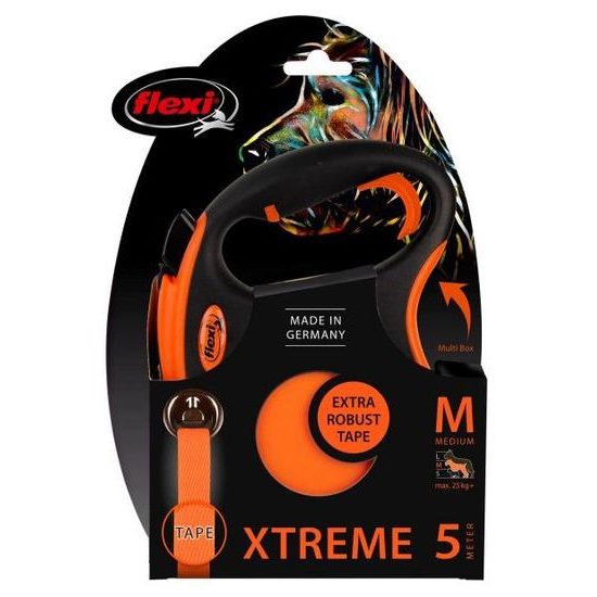 Flexi XTREME vodítko pásek M 5m/35kg oranžová