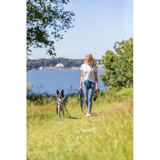 TWIN, taštička na pamlsky, 15 x 18 x 2,5 cm, bavlna/polyester, petrolejová