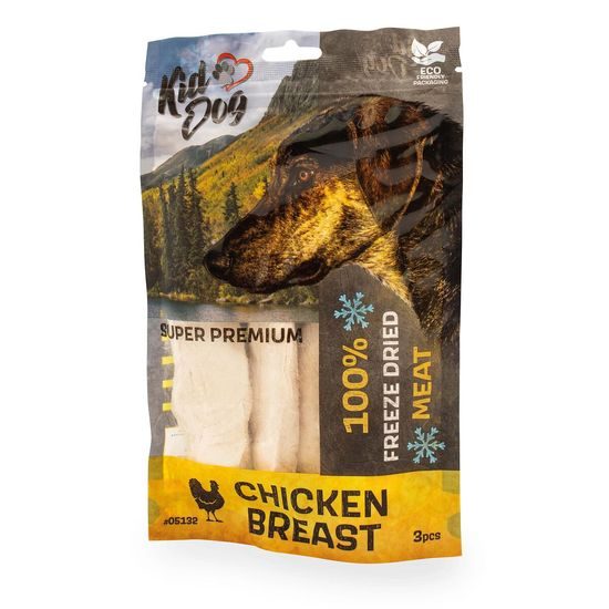 KIDDOG SUPER PREMIUM 100% kuřecí celá prsa sušená mrazem 50 g (3-4 ks)