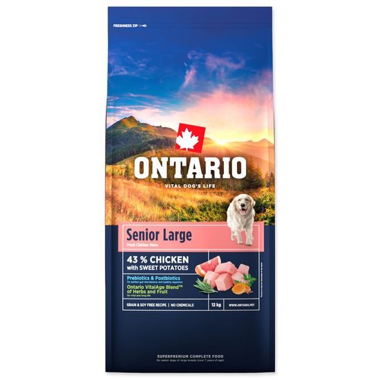 Krmivo Ontario Senior Large Chicken & Sweet Potatoes 12kg