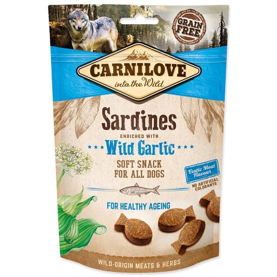 CARNILOVE Dog Semi Moist Snack Sardines enriched with Wild garlic
