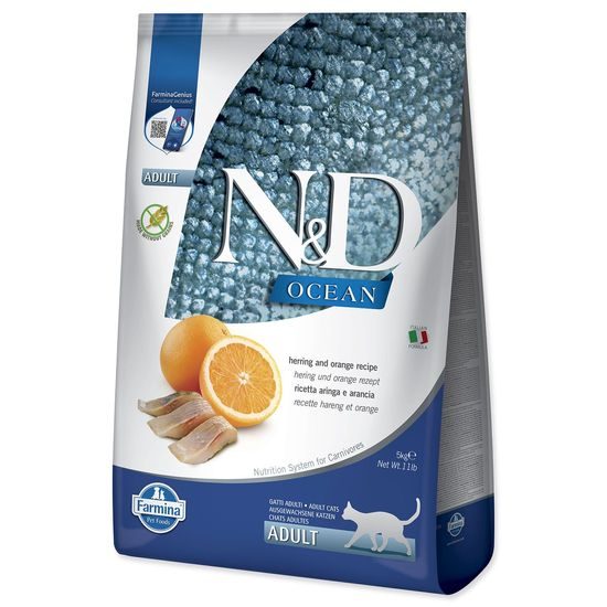 N&D OCEAN CAT HERRING&ORANGE ADULT 5kg