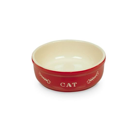 Nobby Cat keramická miska 13,5 cm červená