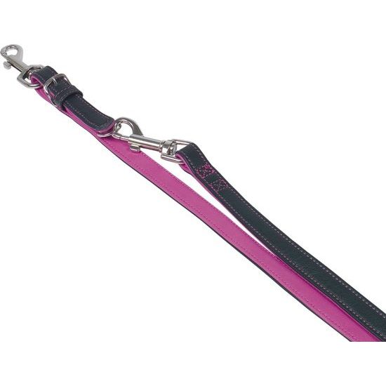Nobby Pacific kožené vodítko růžové lemování S-M 200cm / 14mm