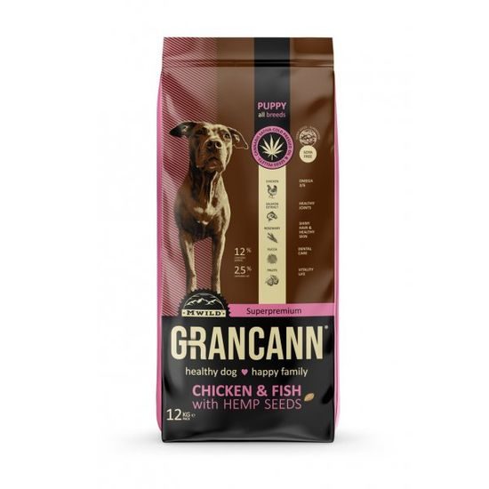 Grancann Chicken & Fish with Hemp seeds-Puppy all breeds - 12 kg