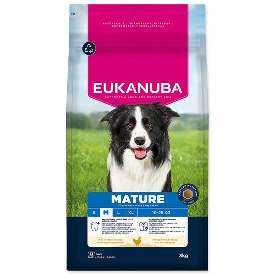 Krmivo EUKANUBA Mature Medium rich in fresh chicken 3kg