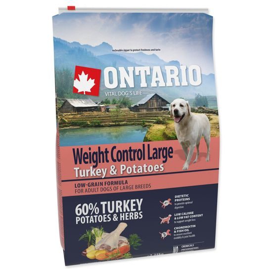 ONTARIO Dog Large Weight Control Turkey & Potatoes & Herbs